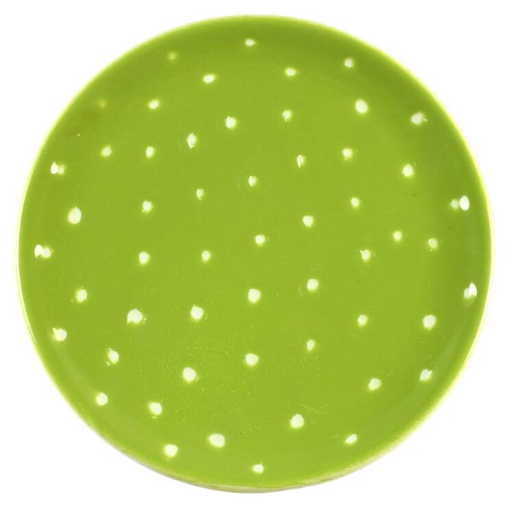 Linen Dot Lime Canape Plate by Presenttense