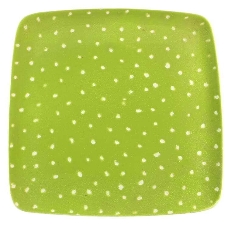 Linen Dot Lime 12" Square Tray