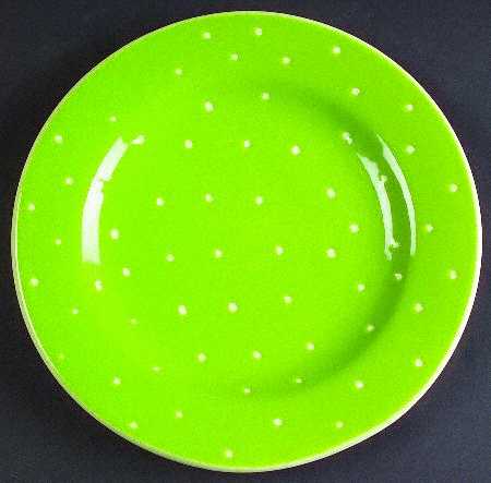 Linen Dot Lime Salad Plate