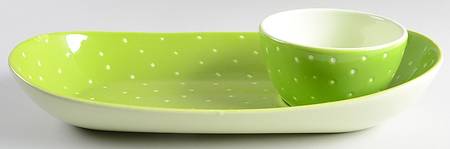 Linen Dot Lime (2 Piece) Chip & Dip Set