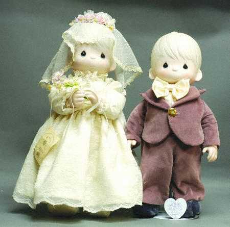 Bride &amp; Groom-Tammy &amp; Cubby Dolls by Precious Moments