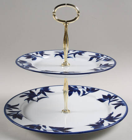 Ming 6 5/8"-10"  2 Tiered Serving Tray (Dp, Sp) HC