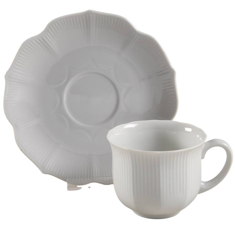 Lotus Footed Cup & Saucer Set