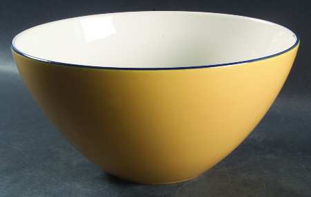 Spa Orange (Blue Trim and Verge) 10" Round Vegetable Bowl