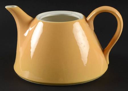 Spa Orange (Blue Trim and Verge) Teapot No Lid