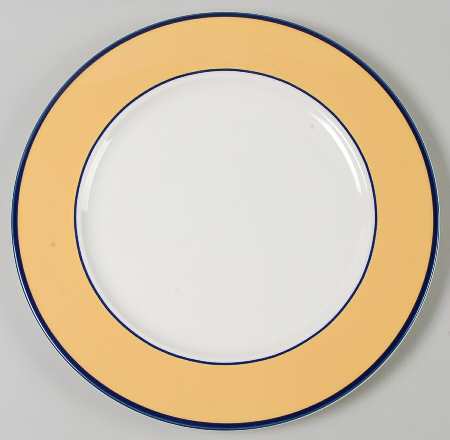 Spa Orange (Blue Trim and Verge) 12" Chop Plate (Round Platter)