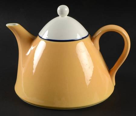Spa Orange (Blue Trim and Verge) Teapot & Lid