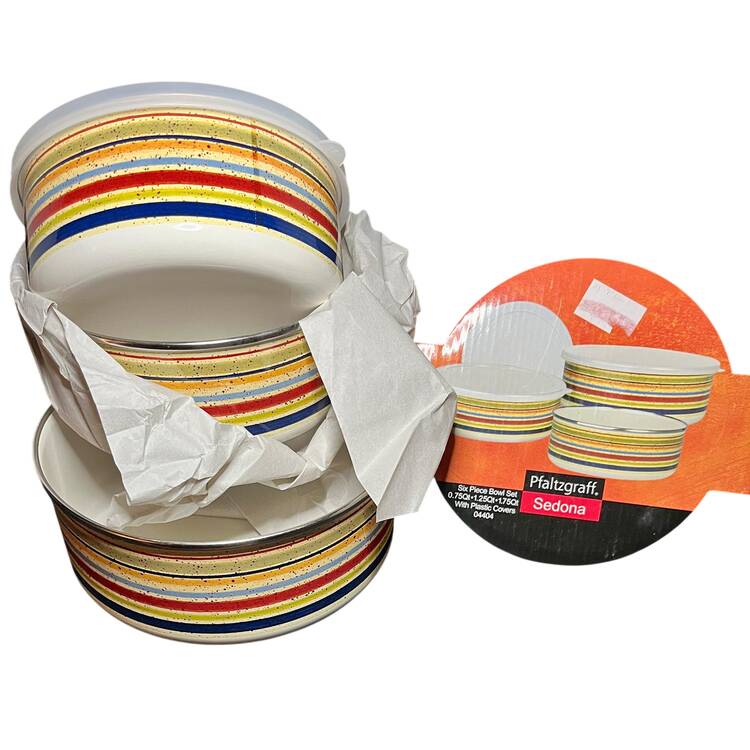 Sedona 6" Metal Bowl W/Plastic Lid