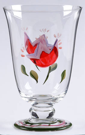 Napoli (Stoneware) 18 Oz Handpainted Glass Footed Iced Tea