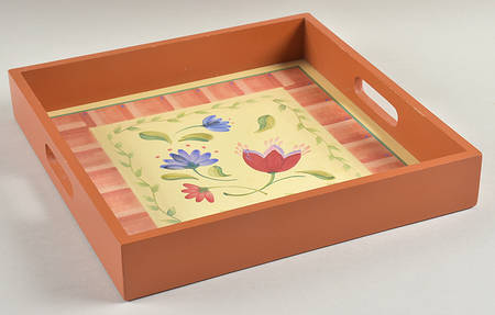 Napoli (Stoneware) Square Wood Tray