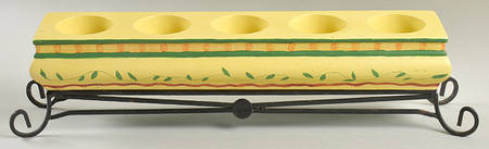 Napoli (Stoneware) Centerpiece-Five Light/Linear-Resin&Metal Stand