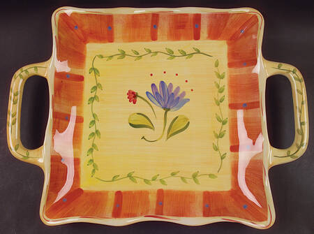 Napoli (Stoneware) Handled Square Tray by Pfaltzgraff