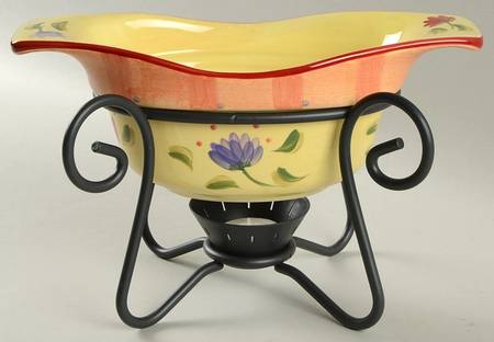 Napoli (Stoneware) Gravy Server W/Metal Stand