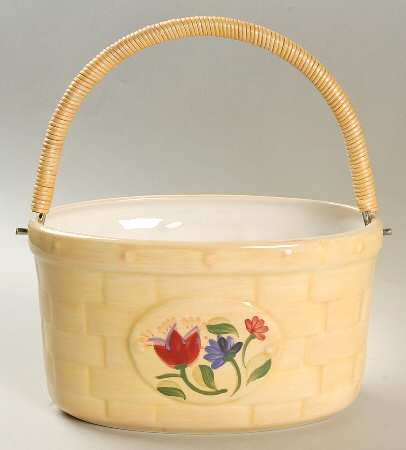 Napoli (Stoneware) Wicker Handled Basket by Pfaltzgraff