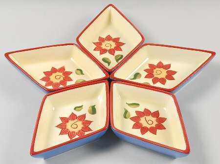 Napoli (Stoneware) 5 Individual Section Star Shaped Dish