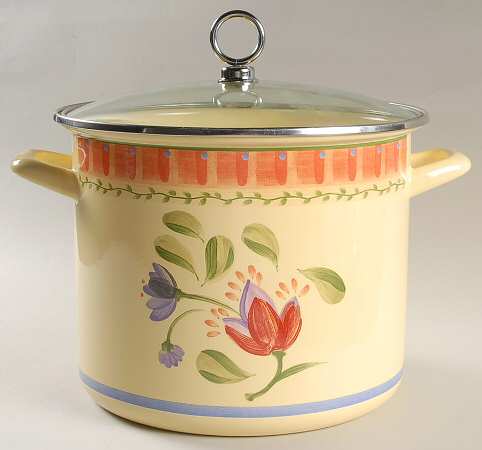 Napoli (Stoneware) 8 Quart Metal Stockpot w/Glass Lid
