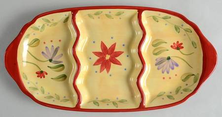 Napoli (Stoneware) 3 Part Divided Snack Plate