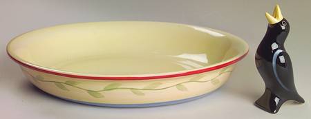 Napoli (Stoneware) 10" Pie Baking Plate with Pie Bird