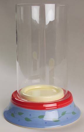 Napoli (Stoneware) Hurricane Lamp/Centerpiece & Globe
