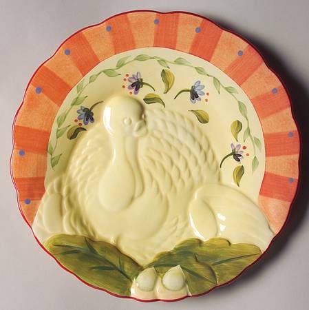 Napoli (Stoneware) Turkey Embossed Buffet Plate
