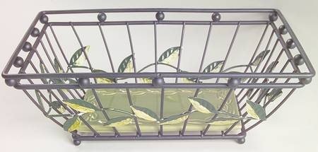 Napoli (Stoneware) Metal Bread/Basket w/Ceramic Tray