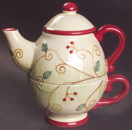 Pepperberry Individual Teapot & Lid with Cup