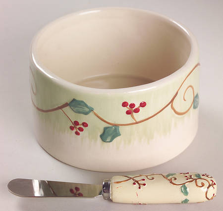 Pepperberry Dip Bowl & Spreader Set