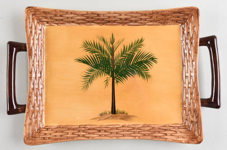 Palm Tree 10" Handled Tray