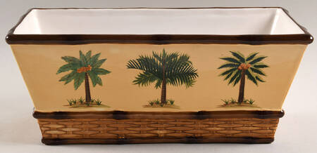 Palm Tree 11" Rectangular Planter