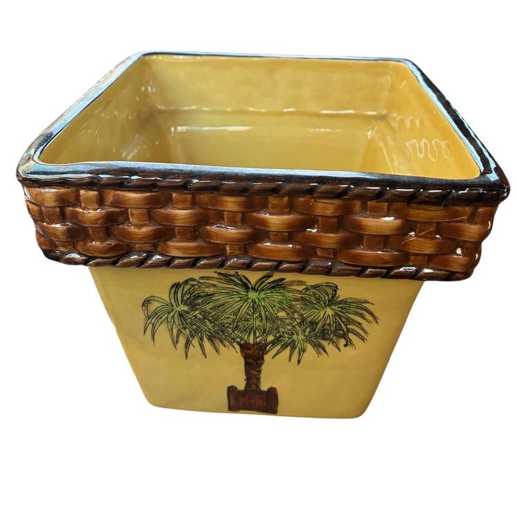 Palm Tree Square Planter