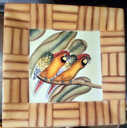 Bamboo Parrot Salad Plate