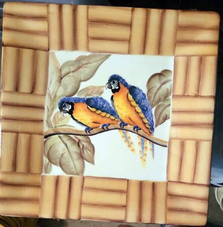 Bamboo Parrot Salad Plate