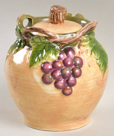 Grape Sugar Bowl & Lid