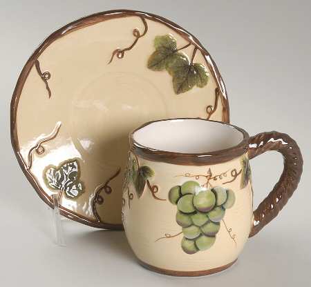 Grape Flat Cup & Saucer Set by Pacific Rim