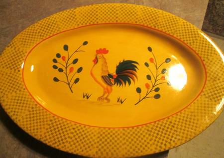 Rooster 16" Oval Serving Platter