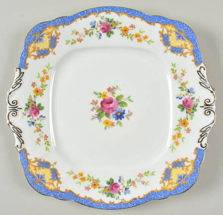 Plymouth (Blue) Handled Cake Plate