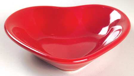Ribbon Red 5" Heart Shaped Bowl