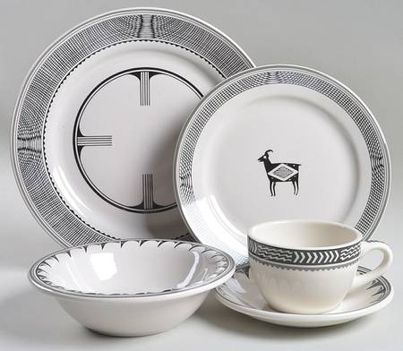 Ancient Mimbreno Black (Replica) 5 Piece Place Setting