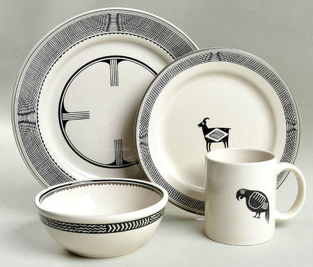 Ancient Mimbreno Black (Replica) 4 Piece Place Setting