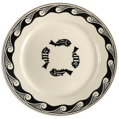 Ancient Mimbreno Black (Replica) 11" Chop Plate (Round Platter)