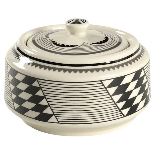 Ancient Mimbreno Black (Replica) Sugar Bowl & Lid
