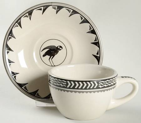 Ancient Mimbreno Black (Replica) Oversized Cup & Saucer Set