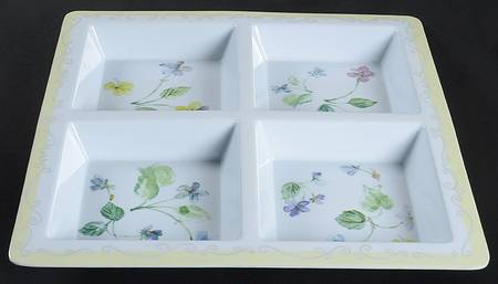 Vienna Floral 4 Section Square Melamine Tray