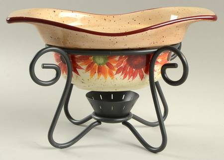Evening Sun Gravy Server W/Metal Stand