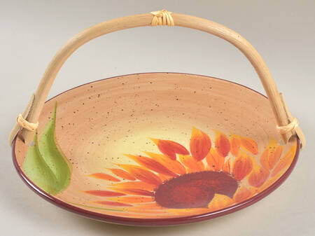 Evening Sun 5 3/8"-5 5/8" Bamboo Handled Serving Plate  HC