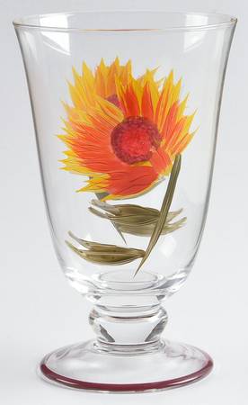 Evening Sun 18 Oz Handpainted Glass Footed Iced Tea