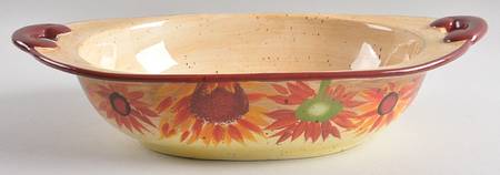 Evening Sun 12" Nesting Handled Oval Serving Bowl