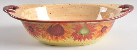 Evening Sun 11" Nesting Handled Oval Serving Bowl