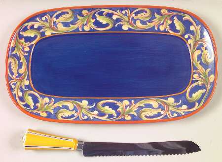 Villa Della Luna Bread Tray & Knife Set by Pfaltzgraff