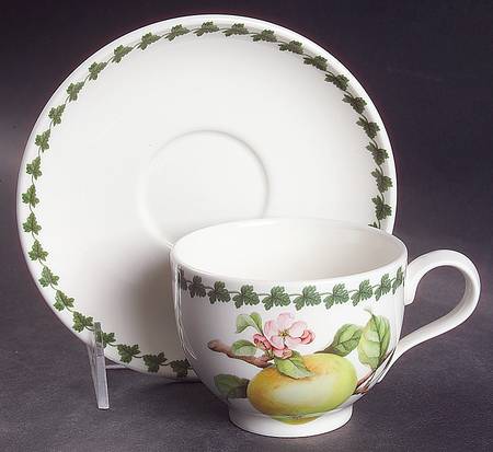 Apple Harvest Traditional Footed Cup & Saucer Set
